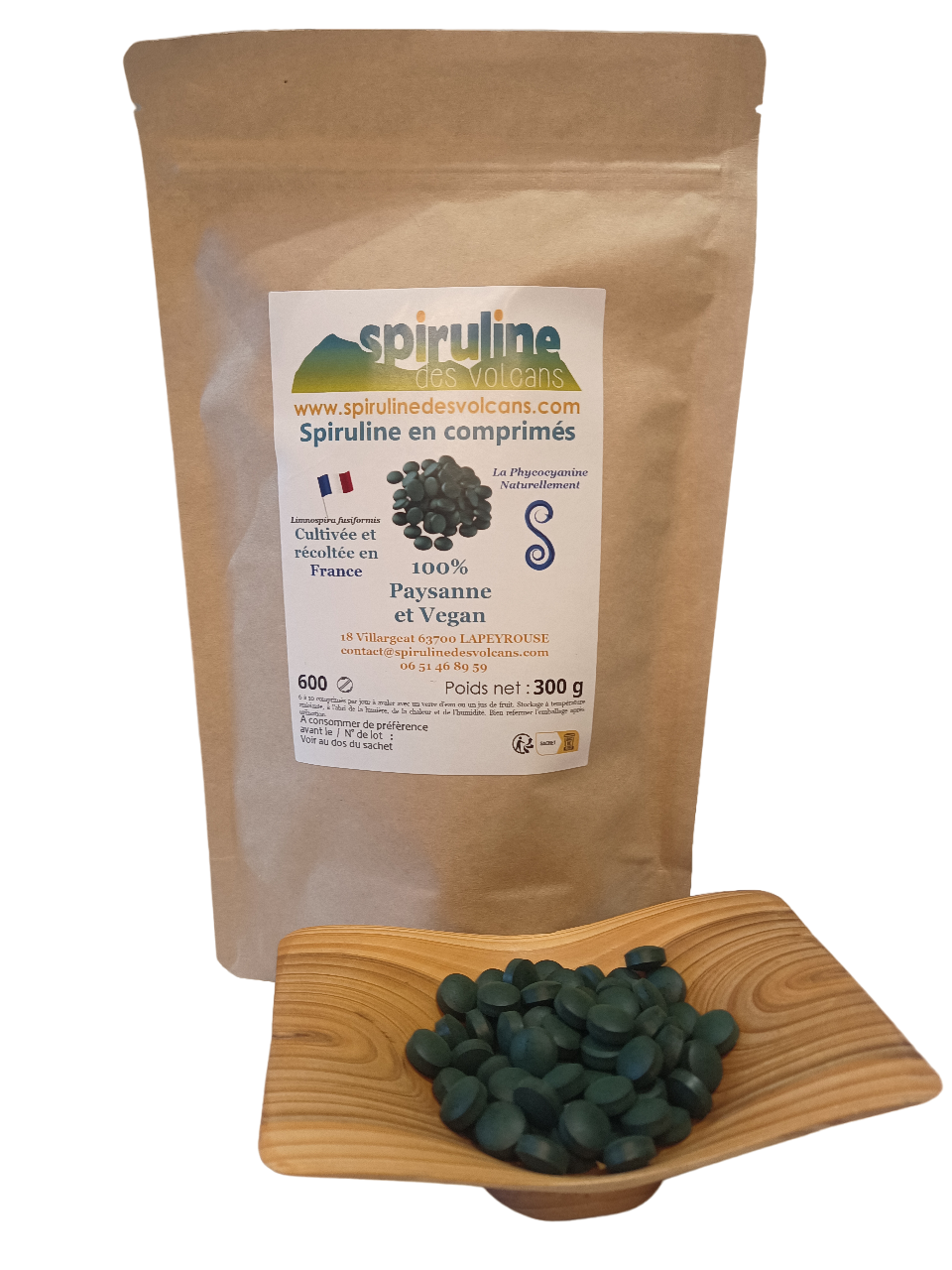 Spiruline en comprimés 300g Spiruline des Volcans